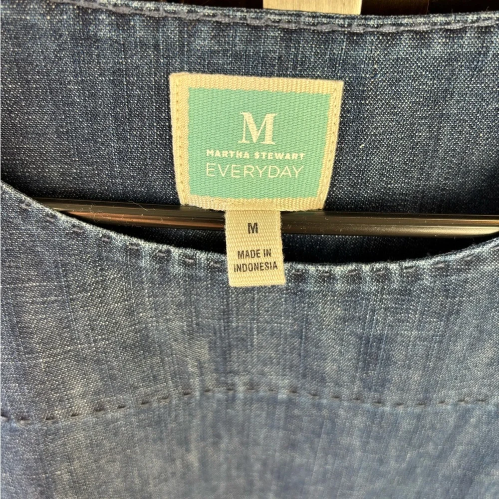 Martha Stewart Everyday Denim Top with Gold Accent - Picture 2 of 5